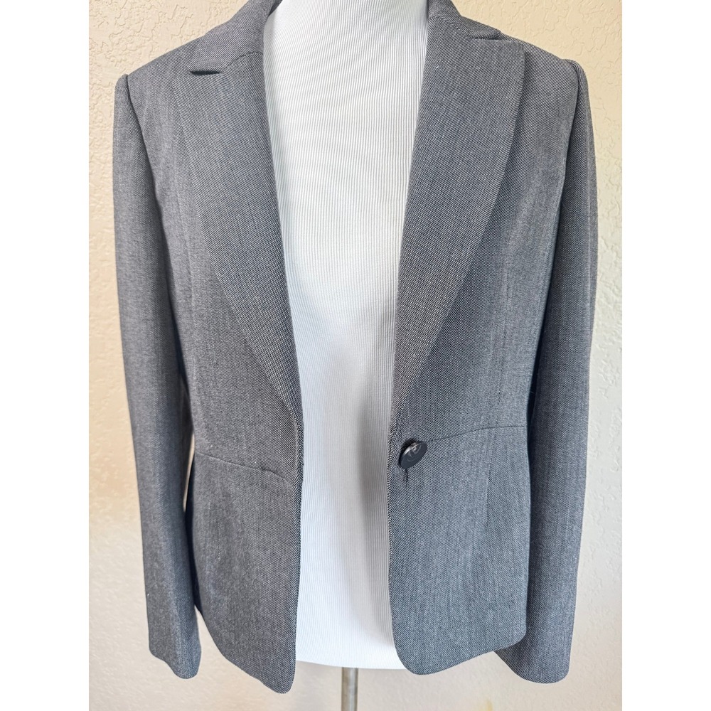 Jones New York Gray One Button Blazer Womens Size 8 Career Jacket